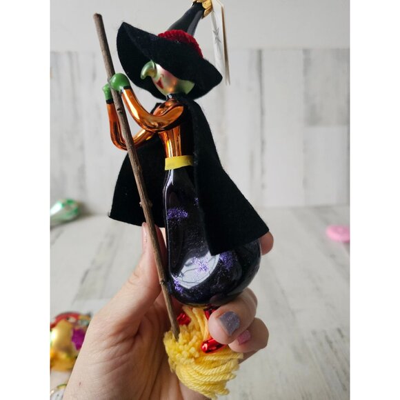 Radko vintage hilda witch broom Italian ornament Xmas Halloween - Picture 3 of 13